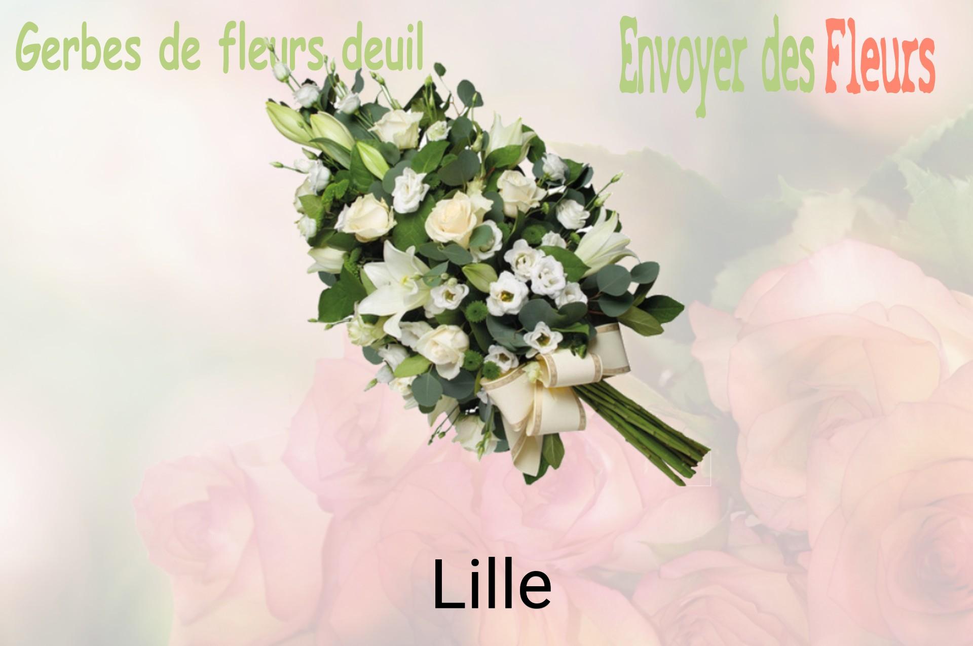 Gerbe de fleurs de deuil livrée à Lille